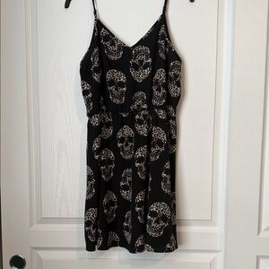 SHEIN Black and Animal Print Skull Pattern Dress SZ L